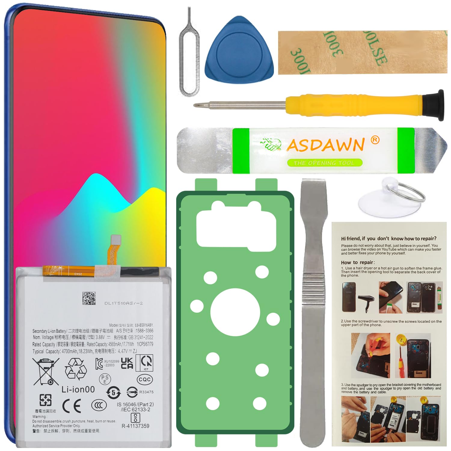 ASDAWN Battery for Samsung Galaxy S23 Plus SM-S916 S916U/U1/A/T/P/V/R4/W/F | Compatible m…