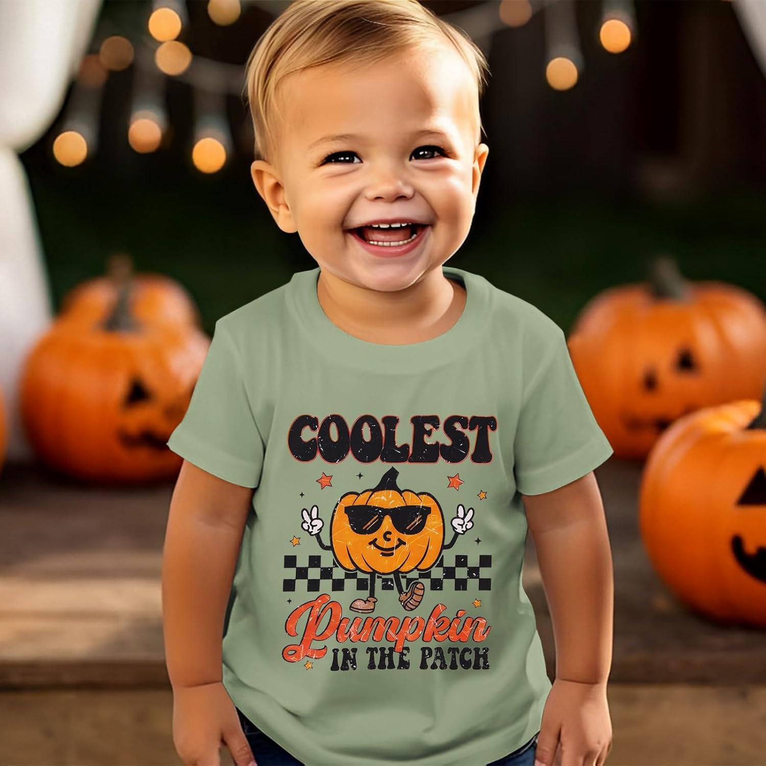 MODNTOGA Toddler Halloween Outfit Baby Boy Girl Coolest Pumpkin Graphic T-Shirt Crewneck Spooky Shirt Pullover Fall Clothes - Image 2