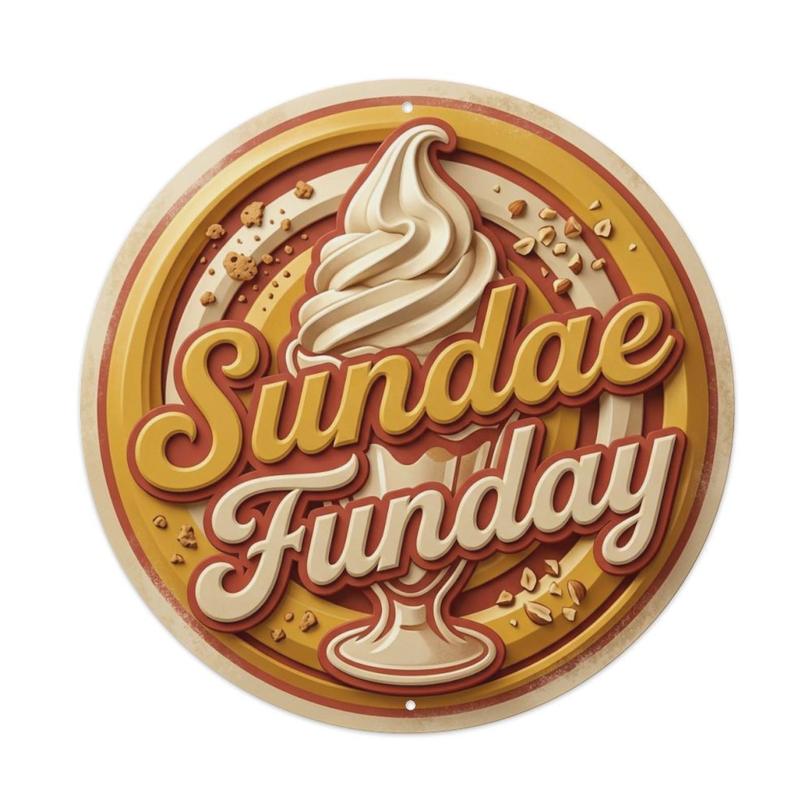 Sundae Funday Farmhouse Kitchen 3 Metal Tin Sign