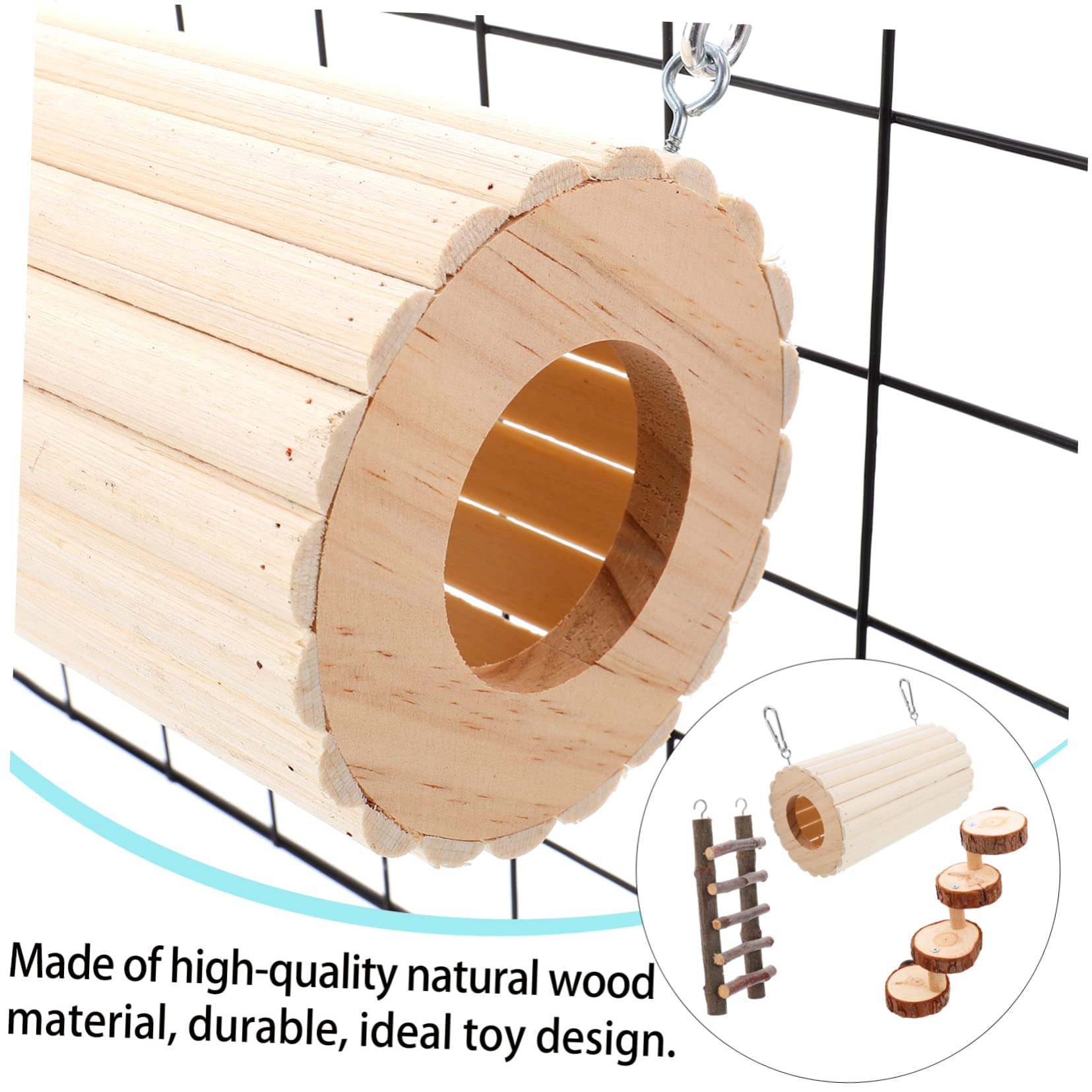 Sosoport 3stücke Teiliges Hamster Holzspielzeug Set Kletterleiter Tunnel Für Kleintiere Für Hamster Und Meerschweinchen Fördert Spiel Und Im Käfig