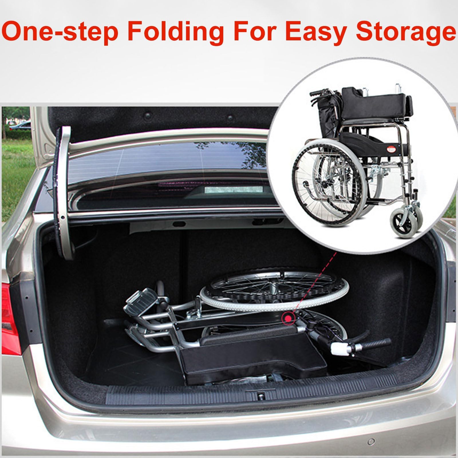 Silla De Ruedas Plegable Para Adultos, Autopropulsada, Con Respaldo Alto, Totalmente Reclinable, Con Protectores De Piernas Y Reposapiés Ajustables, Ligera Y Todoterreno Con Brazos Desmontables