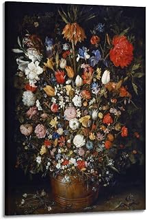 Pieter Bruegel The Elder Painting Art《Flowers in A Wooden Vessel》Poster Picture Print Wall Art Painting Canvas Artworks Gift Idea Room Aesthetic 20x30inch(50x75cm)