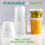 Deli Contenants pour aliments avec lids - (16 Ensembles) 8-32 Oz Taille du quart & 8-16 Oz Pinte Taille hermétique Entreposage des aliments Takeout Conteneurs de préparation des repas, sans BPA, Lave-vaisselle, Micro-ondes sans danger