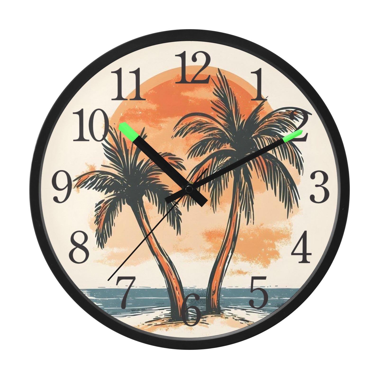 Reloj de pared luminoso acrílico de 12 pulgadas para leer la hora a oscuras sin ruido