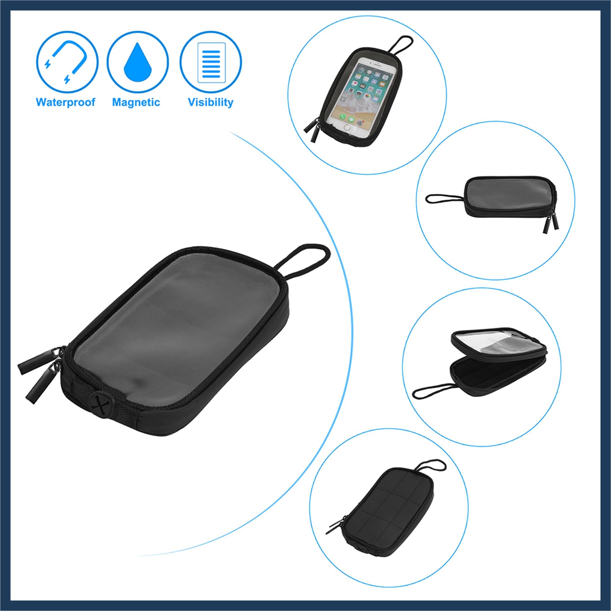 CWOQOCW Sac De Réservoir De Moto De 17,8 Cm, Sac De Carburant