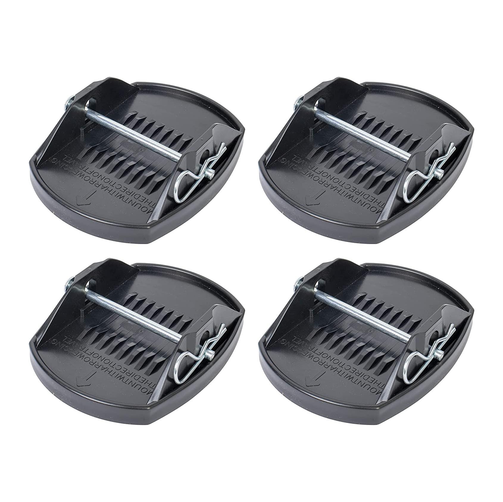 Lot de 4 patins de cric de caravane robustes pour éviter de s'enfoncer dans un sol mou, coussinets de stabilisation robustes et stables pour pieds de caravane avec broches