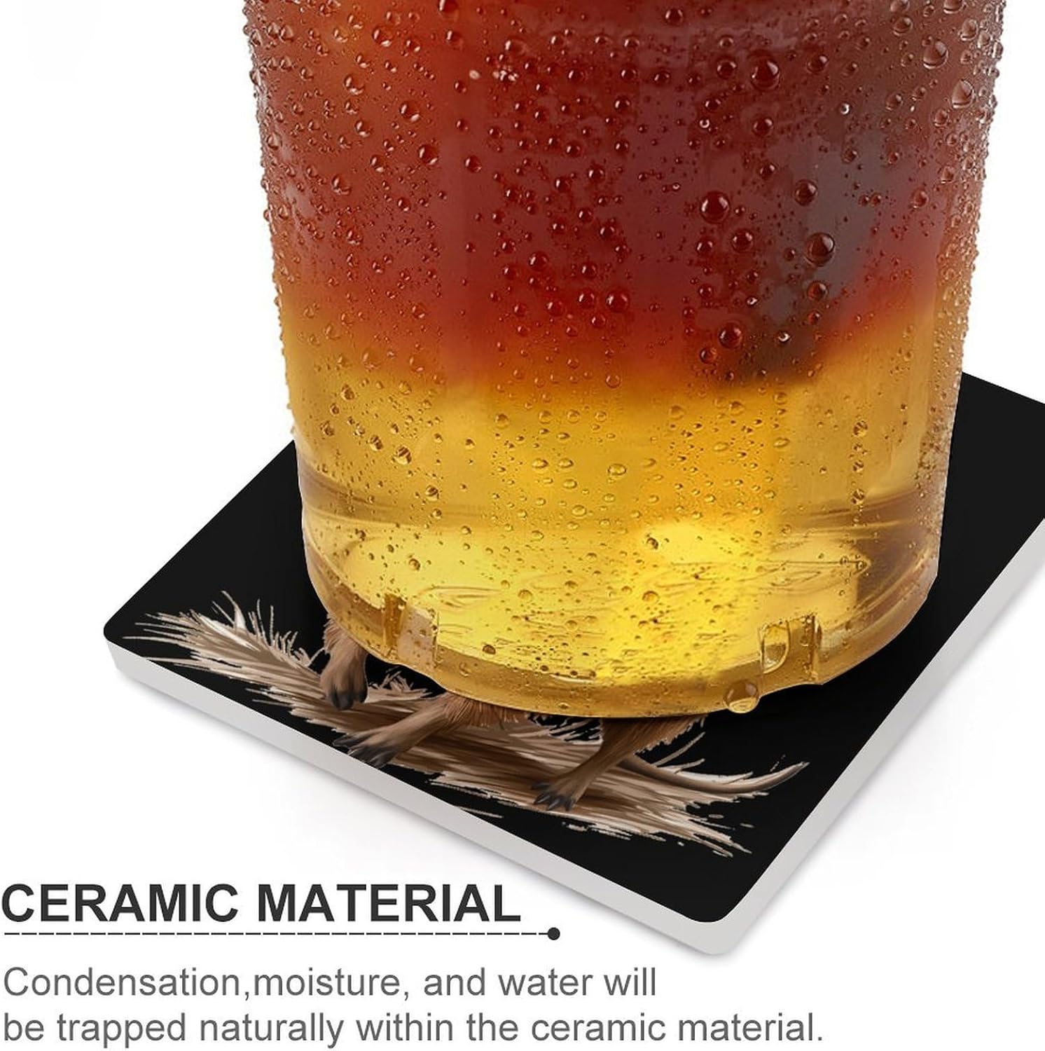 Funny Capybara Ceramic Coasters Square Drinks Coaster Coffee Table Decor Table Coaster for Home Bar