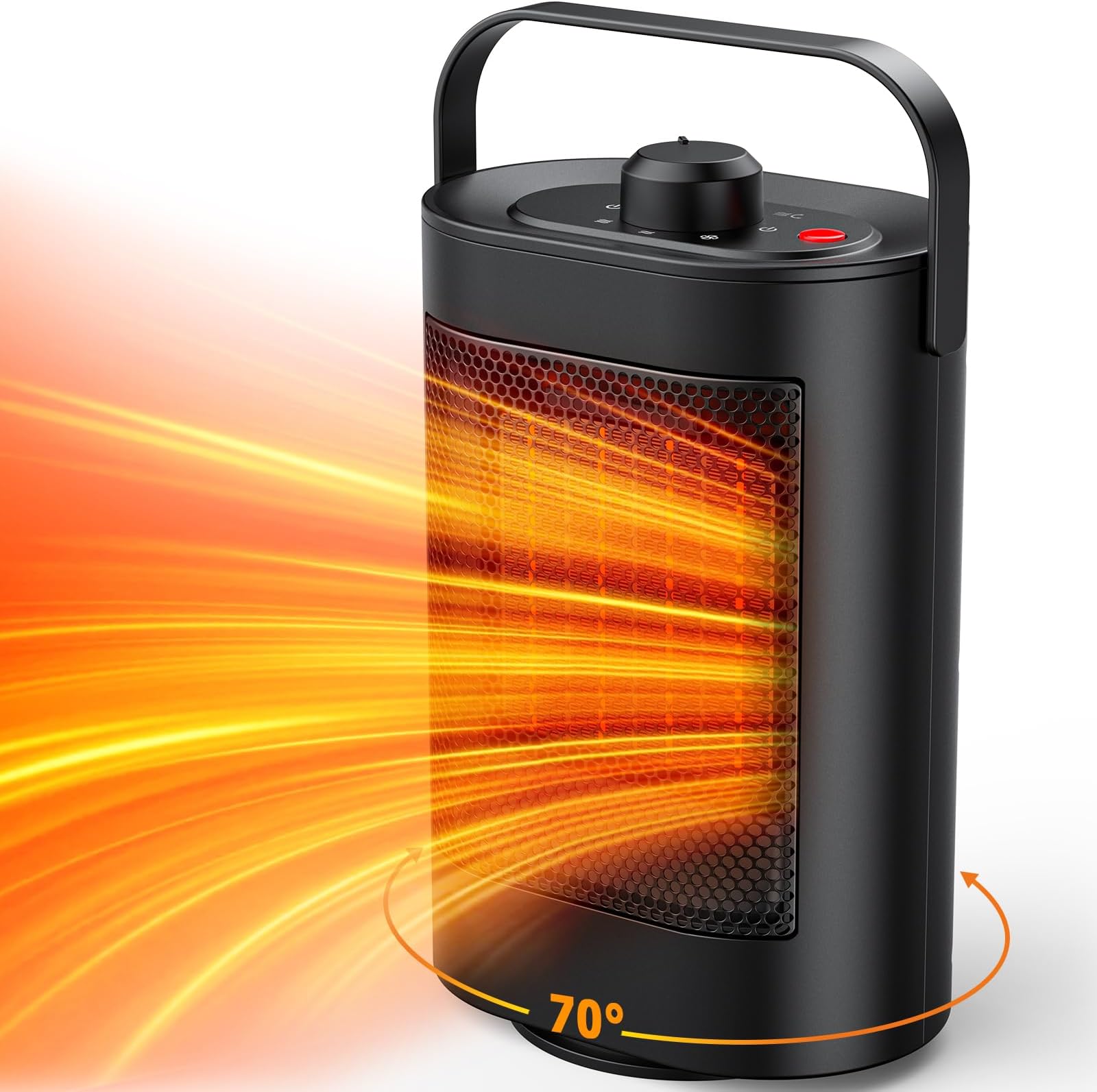 Qoosea Heizlüfter Energiesparend Leise 1200W Heizlüfter Elektrische