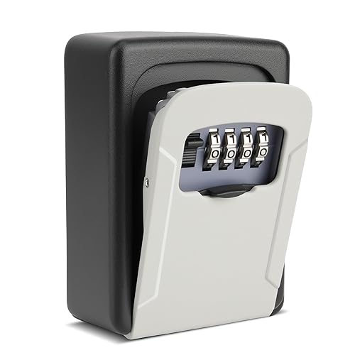 AMMIY Key Lock Box,Combination Lockbox Wall-Mounted Key Storage Box for