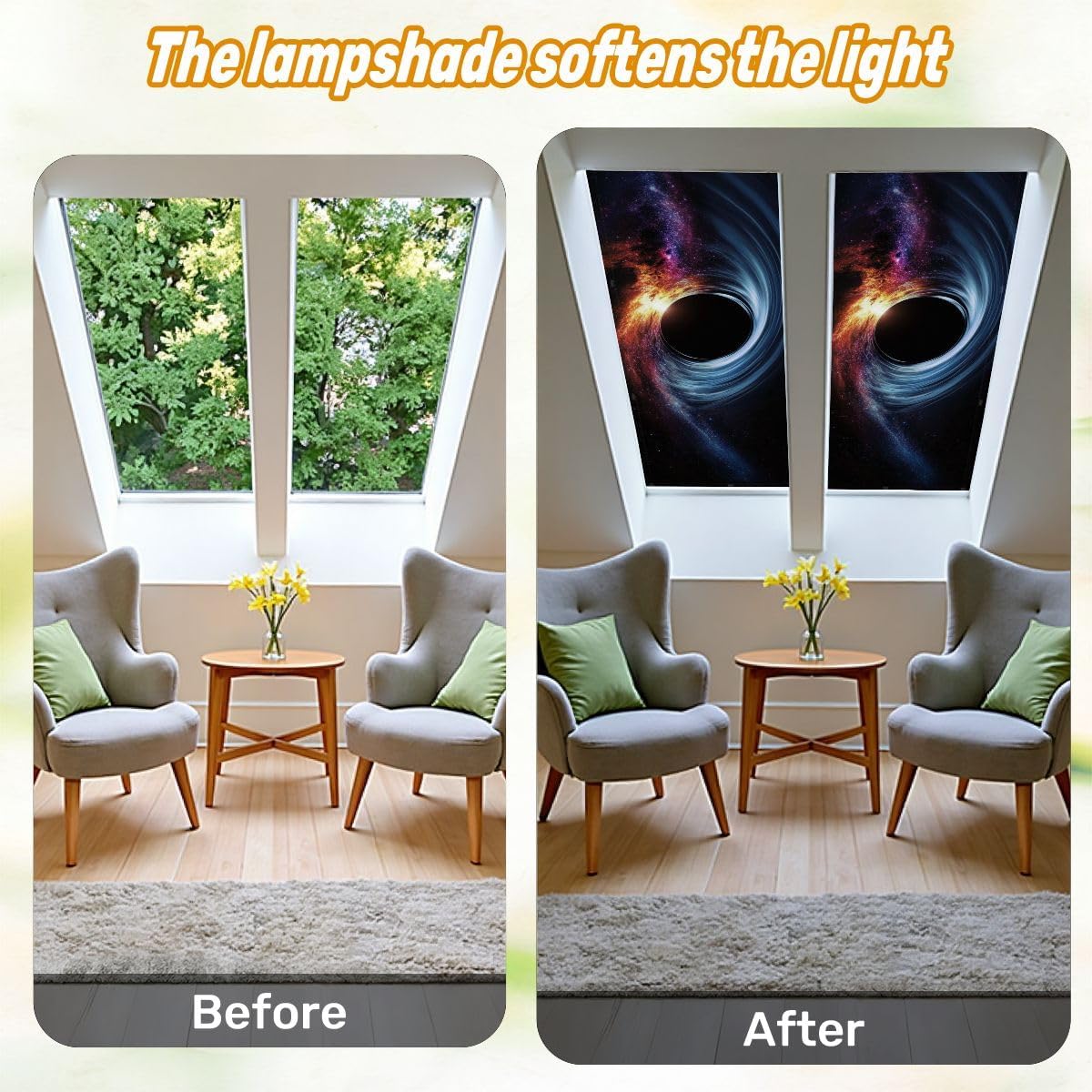 Fluorescent Light Covers for Ceiling Lights 3D animation largest known supermassive black fiction Colorful Easy to Install Magnetic Light Filter for Classroom Office Hospitals School Home Decor