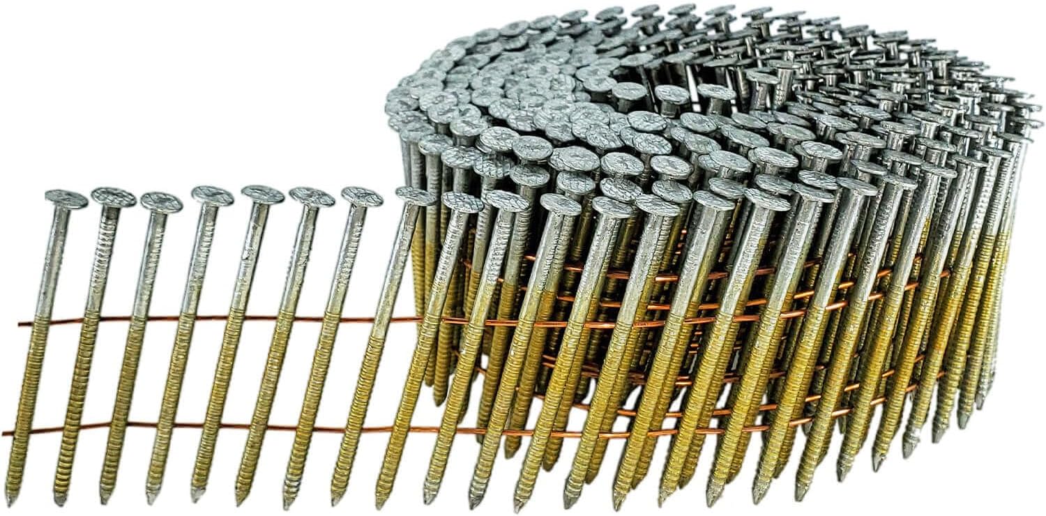 2" x .092 15° Wire Weld Collated Ring Shank Nails - Hot Galvanized - For Siding, Fencing, Roofing, and General Construction - ~600 Nails