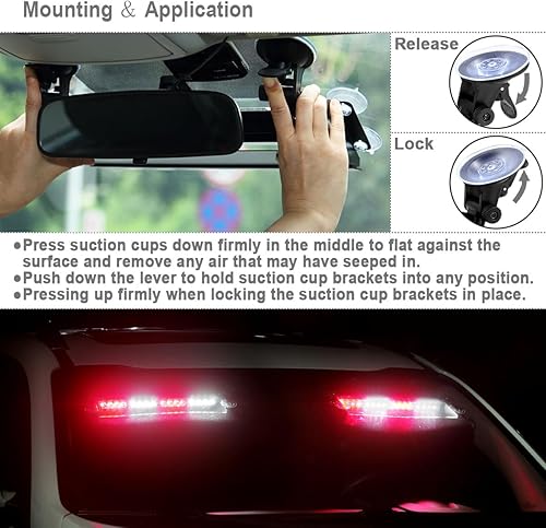 Miniatura 2 de Barra de luz estroboscópica de emergencia LED 2 en 1, color rojo y blanco, para vehículos de bomberos voluntarios, camiones, advertencia de