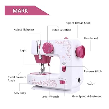 Macchina Da Cucire Per Principianti 12 Programmi - Elettrica, Portatile Con Pedale E Luce LED - Kit Cucito - Foto 10