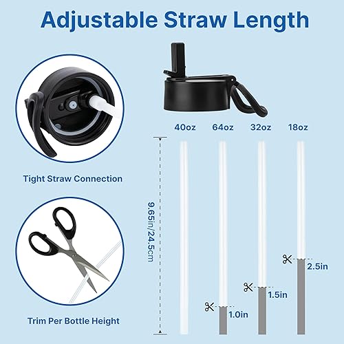 Miniatura 7 de Tapas de repuesto para botellas de boca ancha Hydro Flask de 12, 16, 18, 20, 32, 64 onzas, accesorios para botellas de agua, combinación de tapas