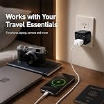 Paquet de 2 US Adaptateur de prise de voyage, EU,UK,AU,CN,NZ à USA (Type B), Noir 3 Un monde fondé sur USA Adaptateur de voyage pour les Plugs européens, britanniques, australiens et chinois