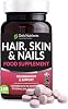 Hair Skin and Nails Vitamins, Beauty Supplements with Biotin & Selenium Plus Vitamin C, A & E, High-Strength Vegan Supplements for WomenMen, 180 Biotin Tablets