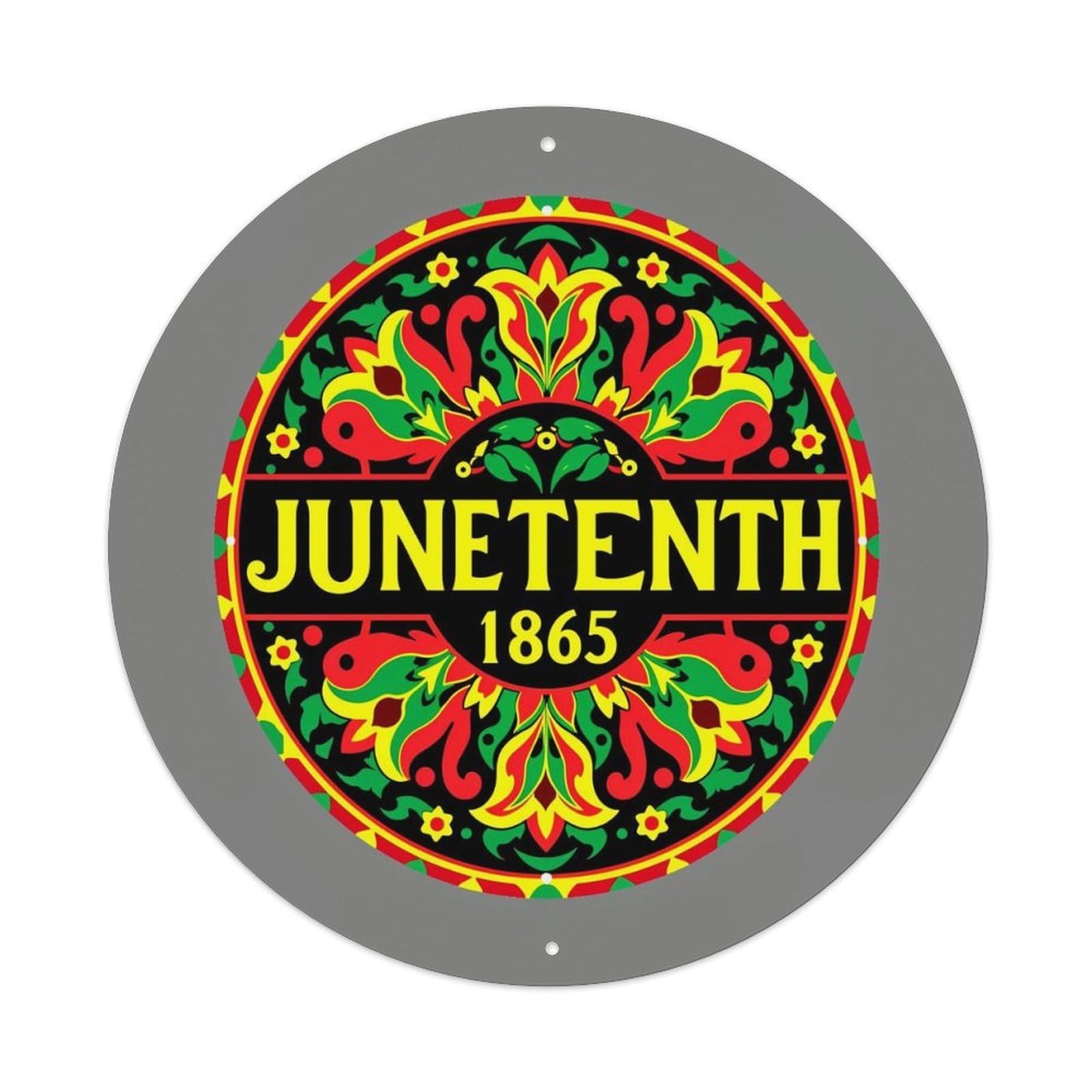 Jdyansheng Vintage Juneteenth Eighteen Sixty Five Floral Tin Sign Metal Poster Metal Signs For Home Man Cave Bar Cafe Kitchen Laundry Room Wall Decorations 8X8 Inches
