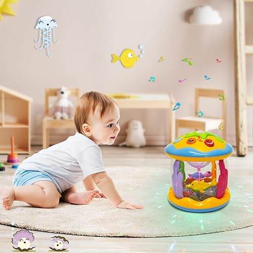 Vista 8 de M SANMERSEN Baby Boys Toys 6-12 Months, Babies Ocean Rotating Lights Up Musical Toys for 0-6 12-18 Months Newborn Infant Crawling Tummy Time Toys 1