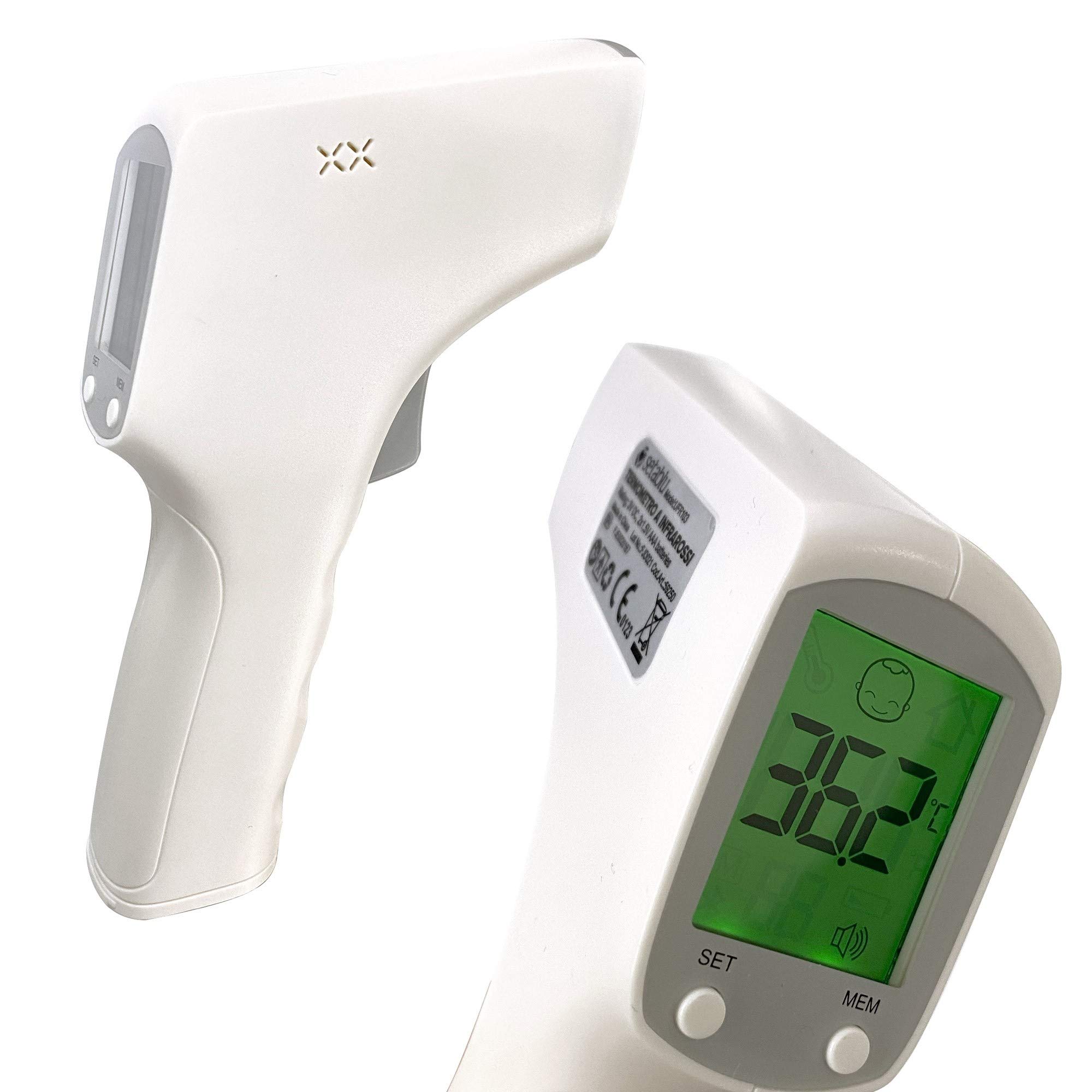 Mediawave Store - Termometro digitale per bambini 59250 ad infrarossi SETABLU senza Contatto schermo lcd, No Touch, per la Misurazione della Temperatura, Febbre, Stati Influenzali