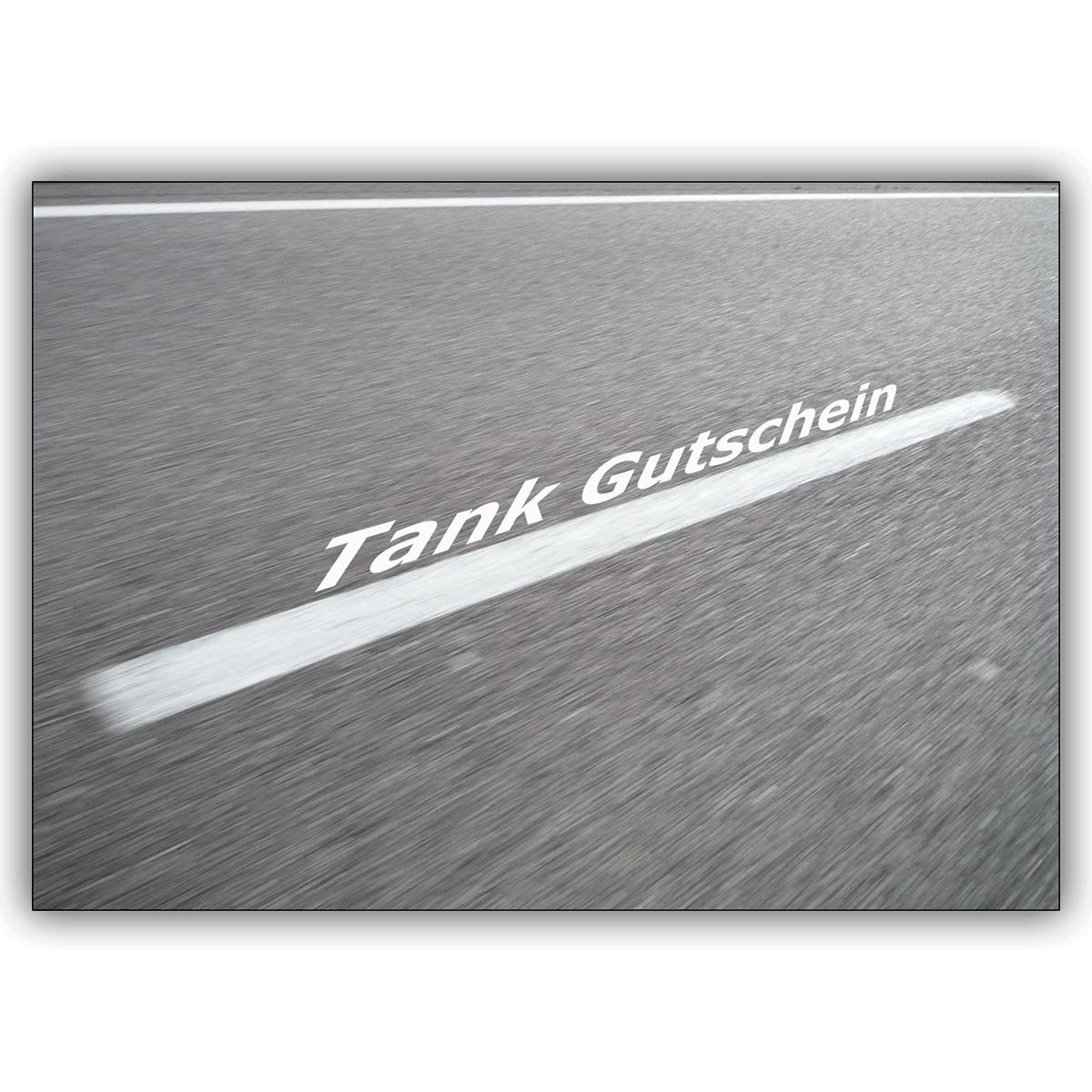16 Gutschein Karten (16er Set): Designer Tank Gutschein (blanko) mit Straßen Motiv • hübsche hochwertige Grusskarte mit Umschlag zu vielen Anlässen
