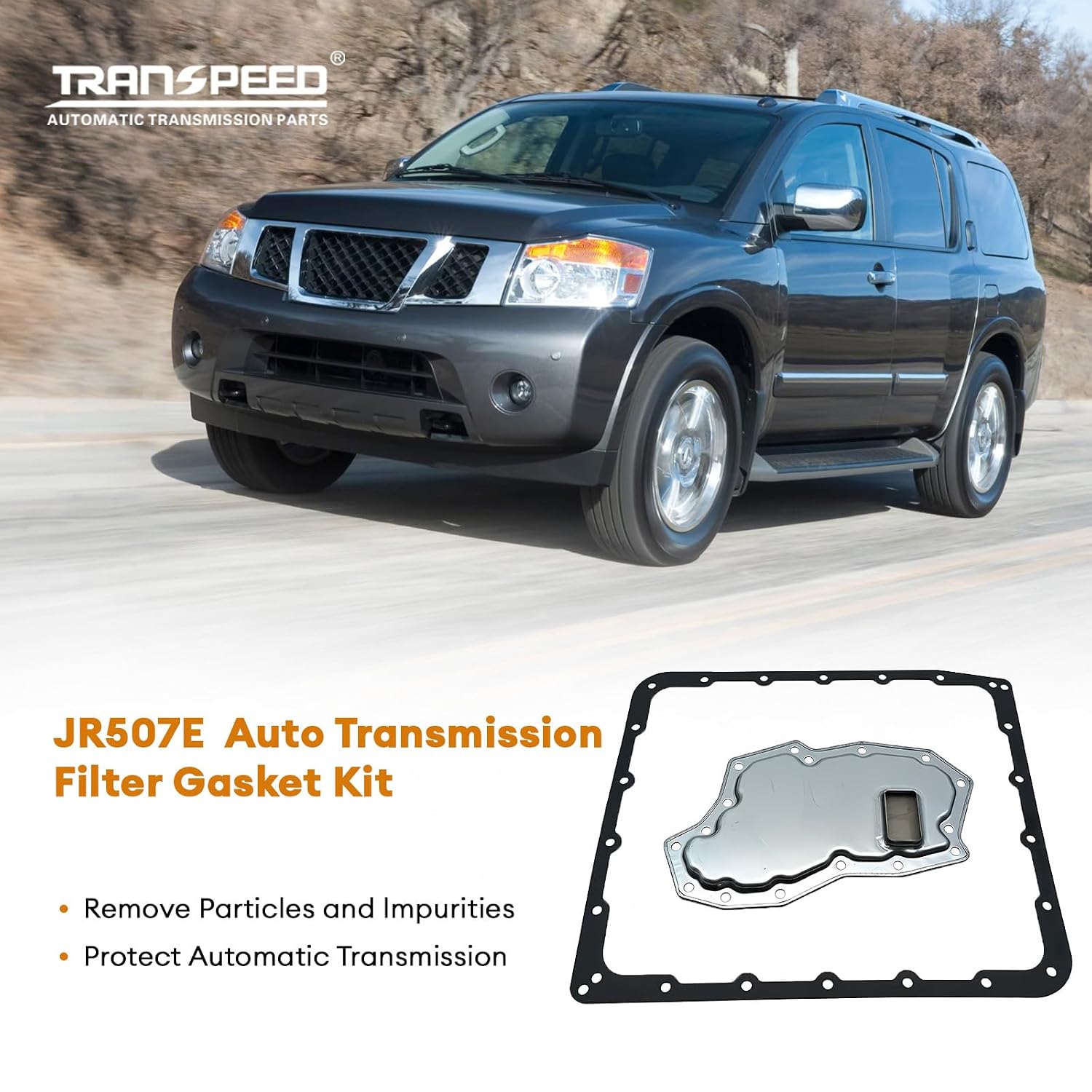 TRANSPEED RE5R05A JR507E Auto Transmission Filter and Gasket Kit Replace 31728-97X00 46240-4C000 for Nissan 350Z Armada Frontier Pathfinder for Infiniti QX56 Ex35 Fx35