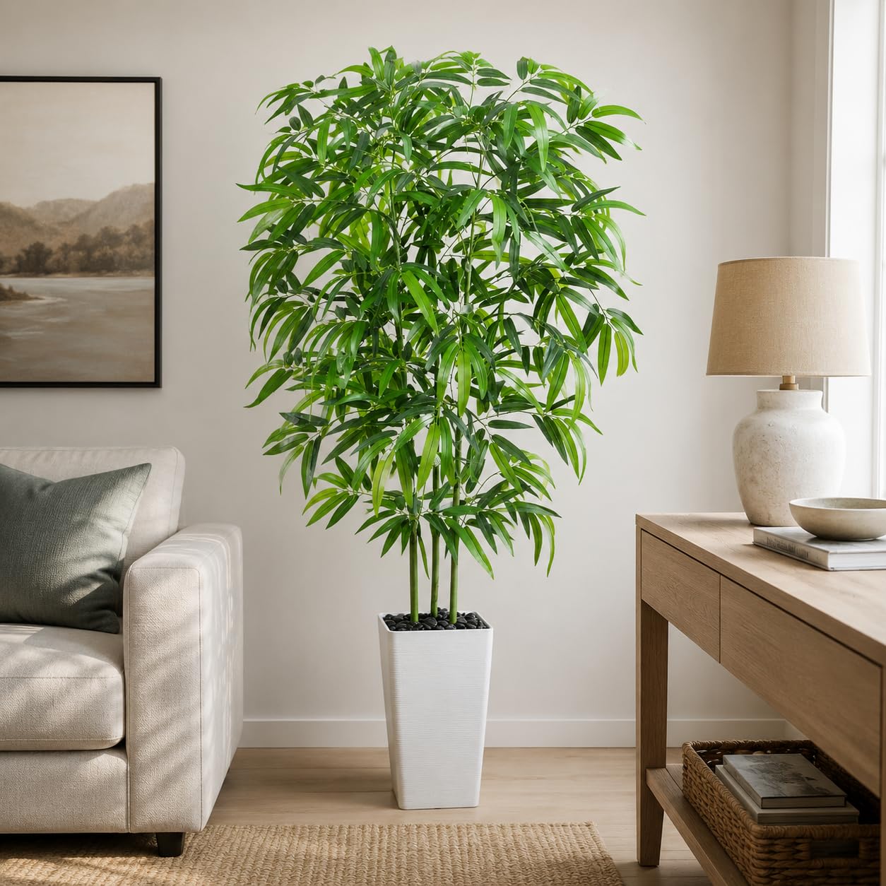 FSOHOI Artificial Bamboo Tree, 5FT Large Fake Plants Indoor