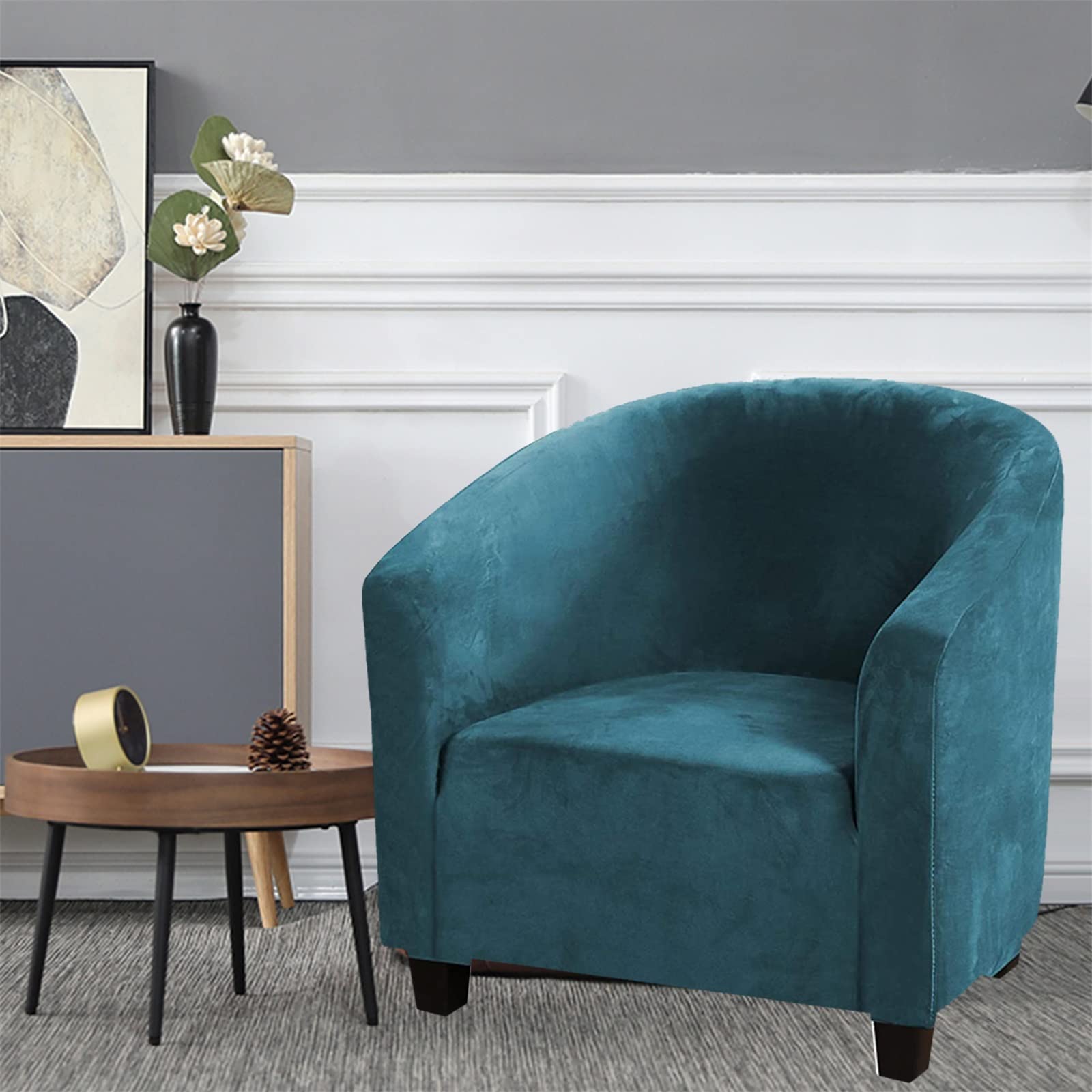Topchances Soft Velvet Tub Chair Cover - Image 3