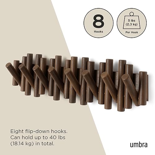 Vista 19 de Umbra Picket - Gancho en riel para entradas, 15 pulgadas de ancho x 6.5 pulgadas de alto x 1.75 pulgadas de profundidad, negro