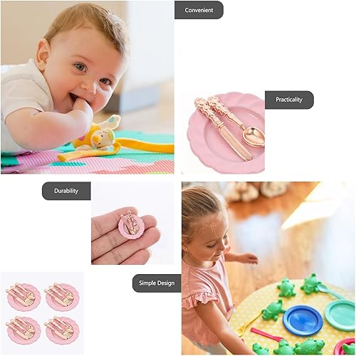 Miniatura 7 de jojofuny Juego de 4 platos en miniatura para casa de muñecas, 1 12 escalas, plato de casa de muñecas, juego de cena de simulación para casa de