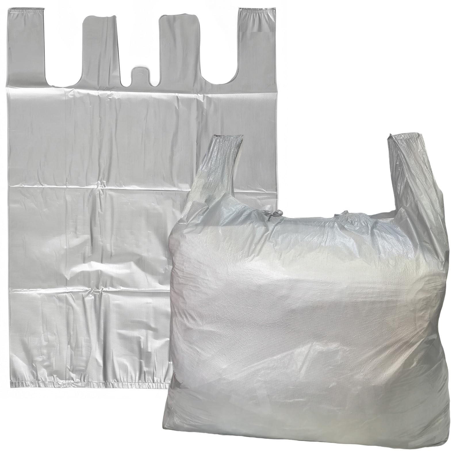 ULWSY Moving bags, 10 Pack Extra Large 125L Plastic Bedding Clothes Quilt Storage Carrying Bags - Grey