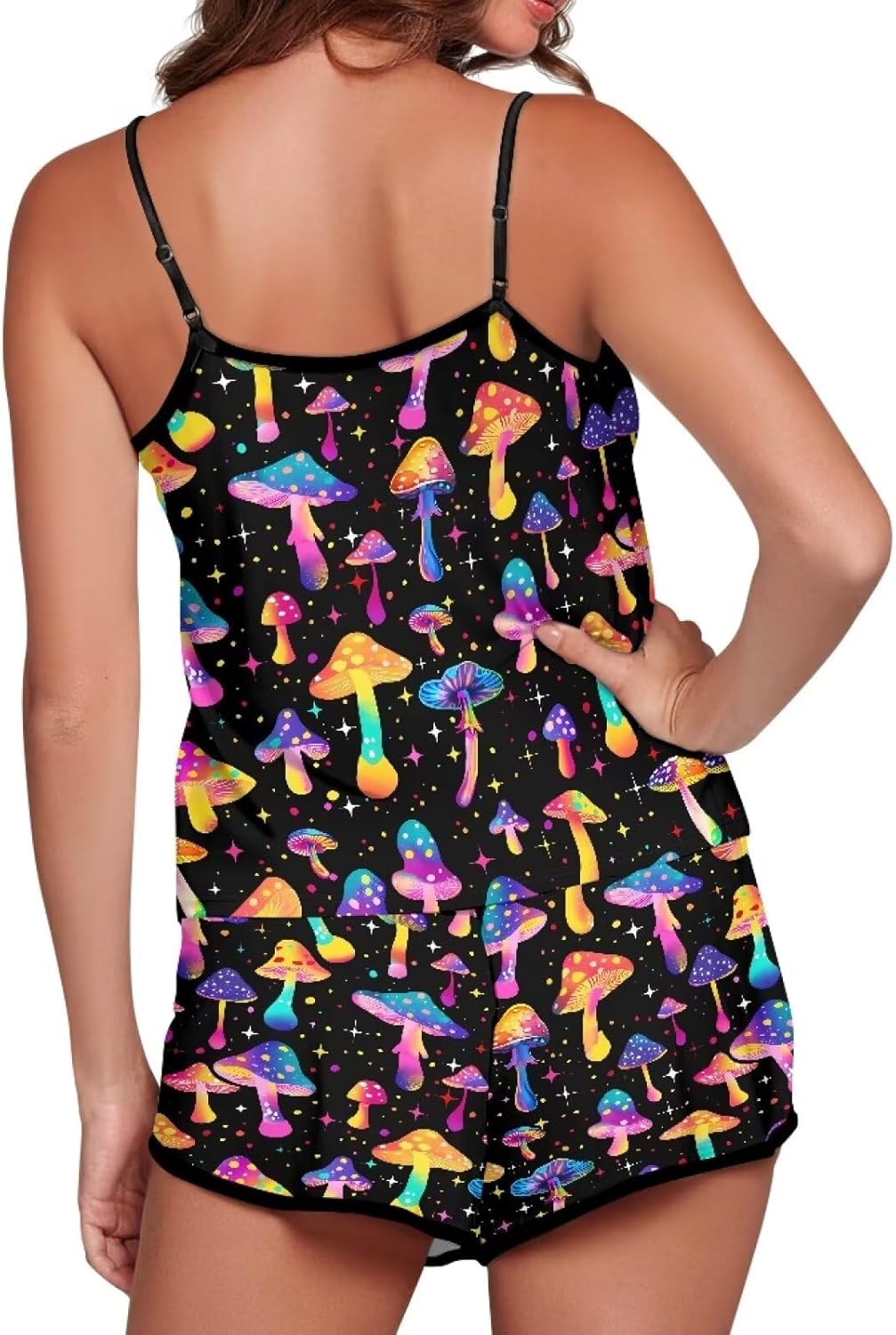 Women's Sexy Two Piece Outfits Summer Casual Soft Sleepwear Cute Sexy Pajamas Cami Top and Shorts Sets - Image 5