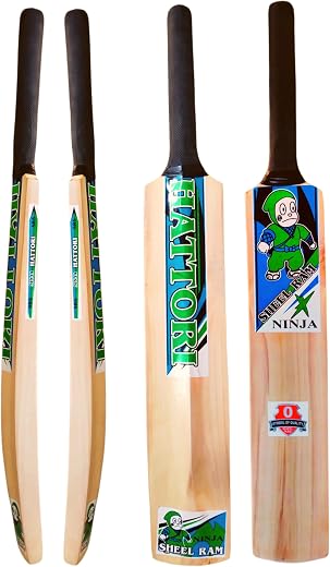 Popular Willow Cricket Bat with Tennis Ball M Size 1 (3-4 Year) with Ball (Pack of 1)