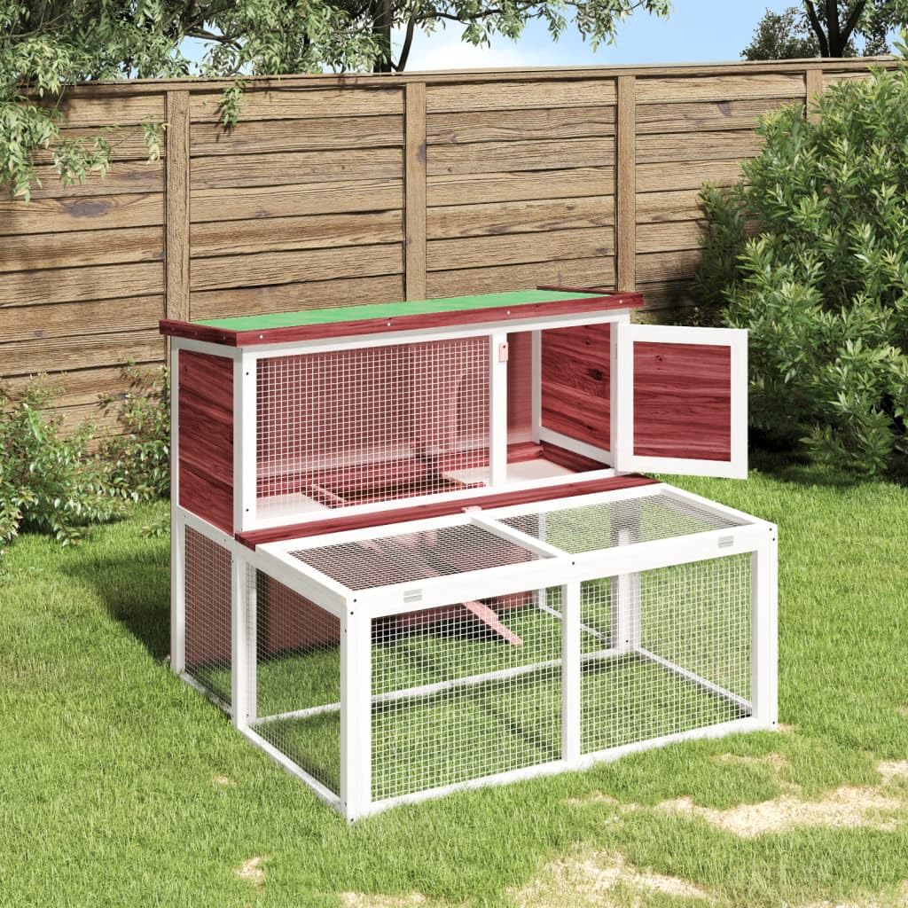Mangloder - Conejera de madera maciza de pino 102 x 90 x 84,5 cm, color moca, cercado al aire libre, zona de dormir, techo impermeable para jardín, exterior, balcón y apartamento