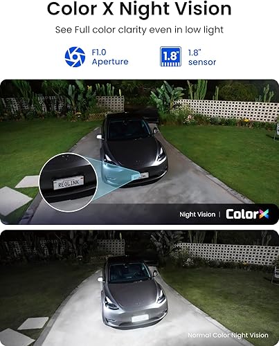 Vista 4 de REOLINK Argus 4 Pro Negro, cámaras de seguridad solar inalámbricas para exteriores de 4K de doble lente 180°, visión nocturna ColorX de 8MP