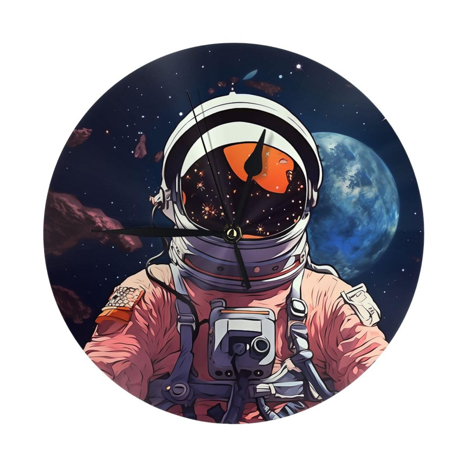 Horloge murale sans tic-tac motif galaxie pour stopper les nuisances sonores nocturnes
