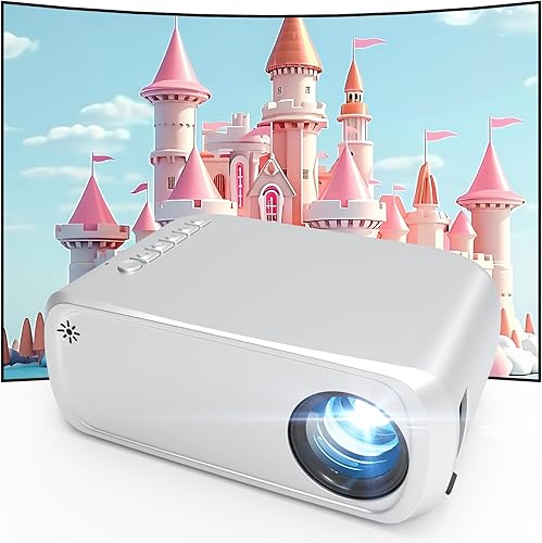 Mini proyector, proyector con WiFi y Bluetooth, proyector de película portátil para uso en exteriores, altavoz incorporado, soporte 1080P