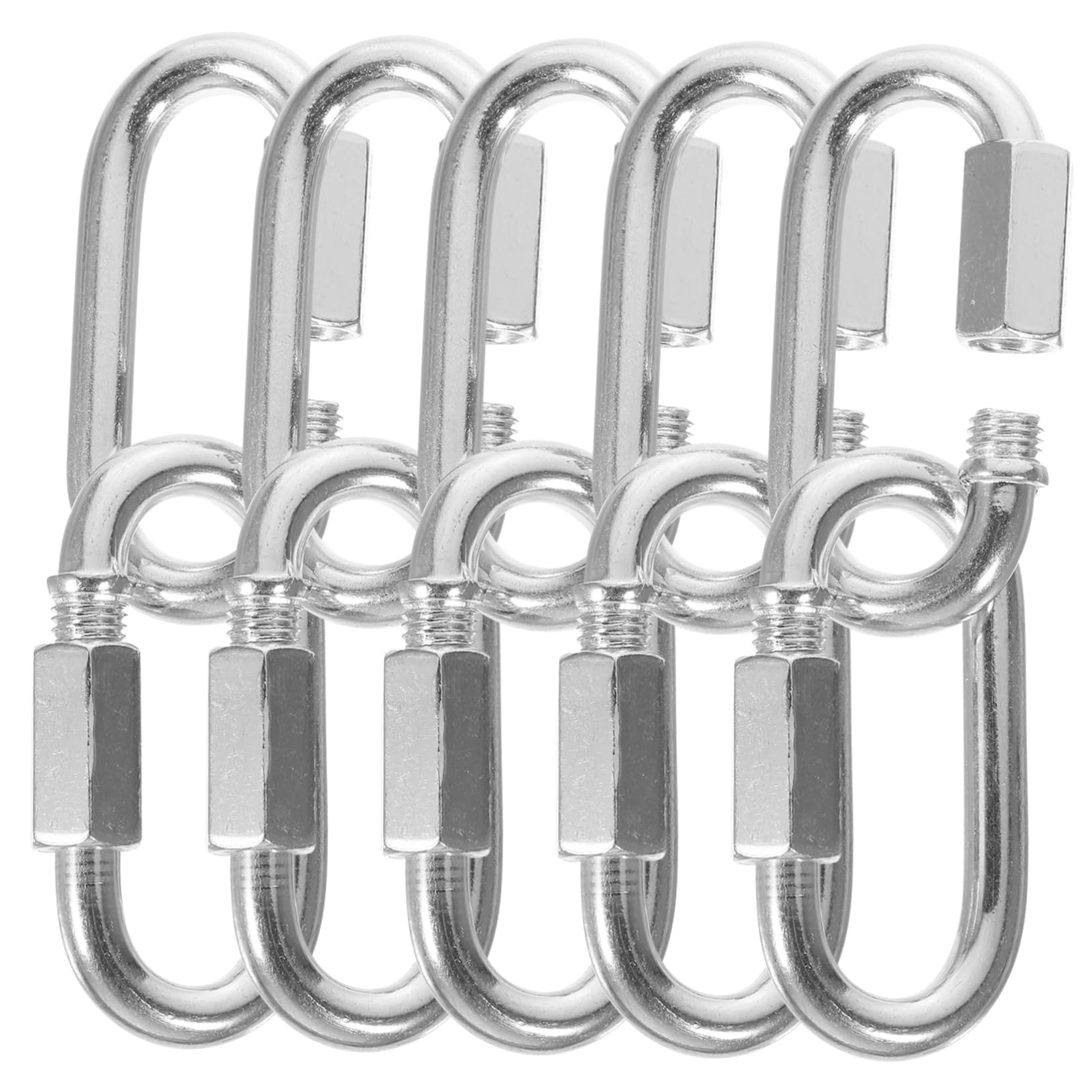 VICASKY Locking Carabiner Heavy Duty Chain Link Carabiner Clip M8 Size Threaded Repair Chain for Gym Swing Set