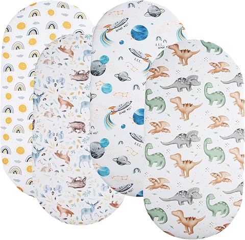 Bassinet Sheets 4 Pack Compatible with SNOO Smart Sleeper