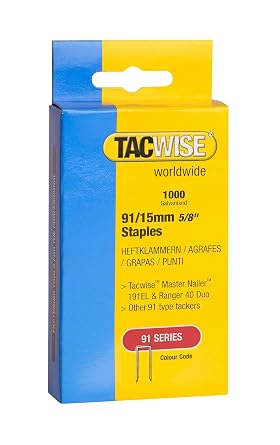 Tacwise Heavy Duty 91 Series 15mm Staples for Staple Gun 1000