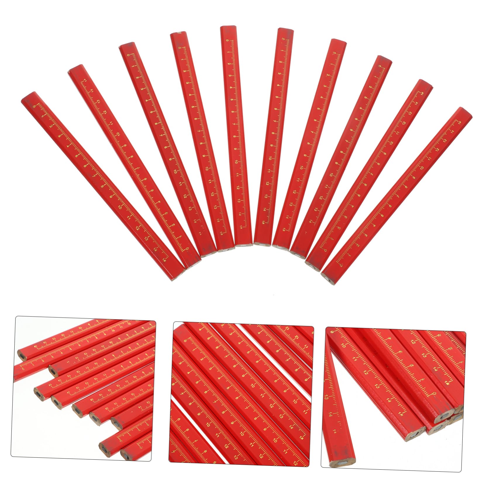 SHINEOFI Crayon Menuisier Octogonal Hb avec Échelle, Lot de 50 Pièces