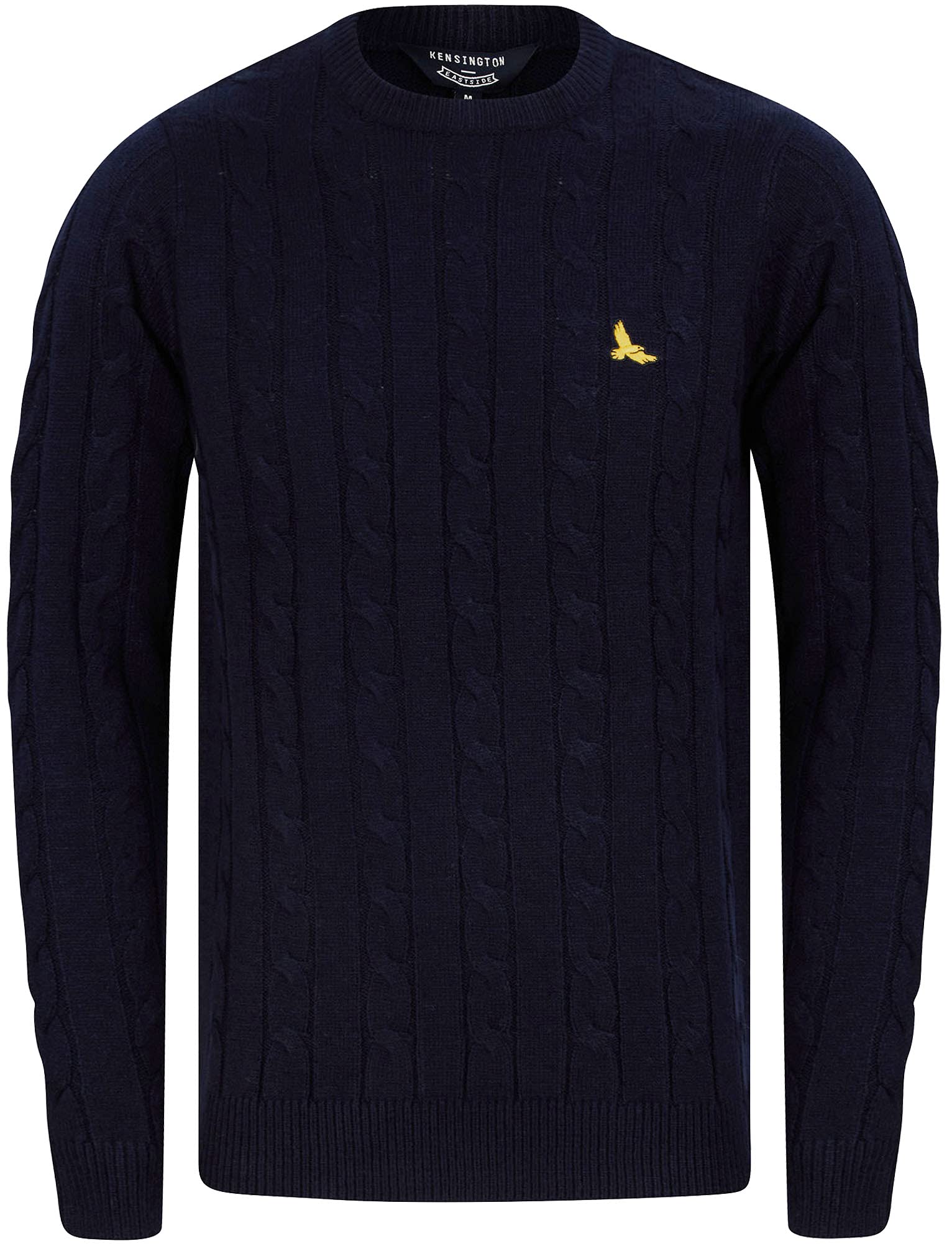 Kensington Eastside Men's Ink Navy Murph Cable Knit Crew Neck Jumper - Xl