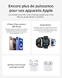 Belkin UltraCharge Pro 3 en 1 Chargeur Induction Qi2 25W, Station de Charge pour iPhone 17, iPhone Air, Apple Watch, AirPods, Pixelsnap, Compatible avec MagSafe avec Ventilateur, Chargeur 45W - Beige - 9