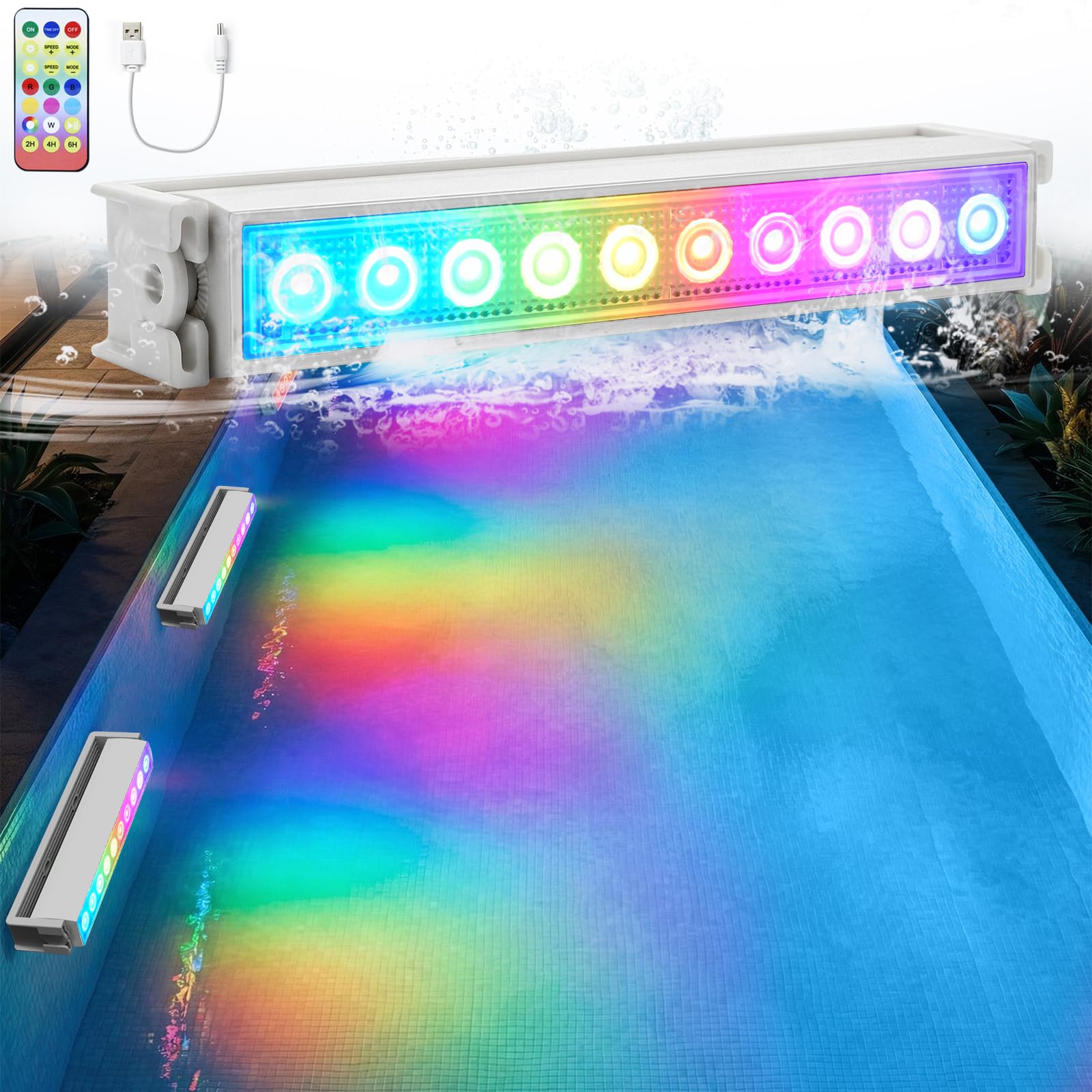 Submersible Pool Lights -1 Pcs, 2500mAh Rechargeable Hot Tub Lights