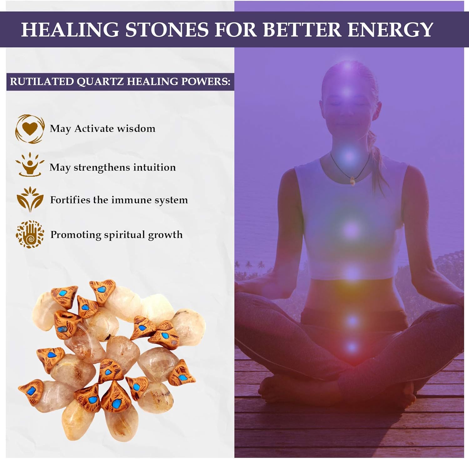 Miniatura 3 de SMOKY QUARTZ Pendant Chakra Necklace with Genuine Healing Crystal Stone, Crystals Jewelry for Women and Men, Girls, Boys, Handmade with Love,