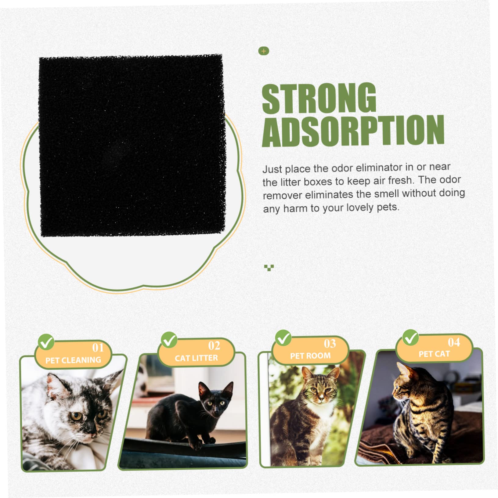 Happyyami 30stücke Aktivkohle Litter Box Filter Austauschbare Deodorizer Für Katzenklo Geruchsneutralisierende Filterpads Langlebig Und Geeignet Für Haustierbereiche Und Abfallbehälter