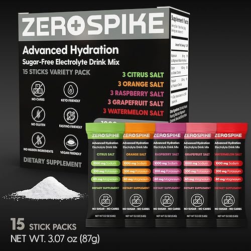 Miniatura 3 de Paquetes de polvo sin electrolitos de azúcar  Mezcla de bebidas cetogénicas y sales de ayuno  Suplementos los nutrientes clave de hidratación que