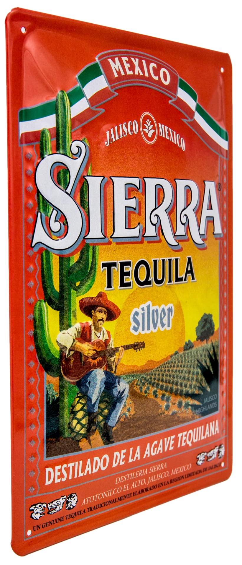 Cartel De Chapa Retro De Tequila – Shots México Bar – Placa De Acero De Alta Calidad Con Relieve – Efecto 3D – 30 X 20 Cm