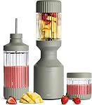 Beast Mega 1200 Stainless Steel | Premium Countertop Blender | Smoothies, Shakes, Sauces, Dips | Lg Servings | Blends Ice + Frozen Fruit | Double-Wall Insulation | Extra Vessels | 1200W (Sand)