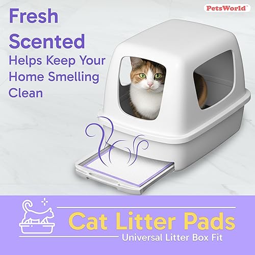 Miniatura 2 de PETSWORLD Almohadillas perfumadas frescas para gatos Tidy Cats Breeze Litter System 50 almohadillas para caja de arena para gatos, 16.9 x 11.4