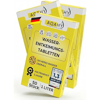 Water Purification Tablets - Pack of 150 Drinking Water Treatment Active for 150 L Water Treatment Tablets for Hiking Camping Emergency Equipment Water Purification Tablets Drinking Water